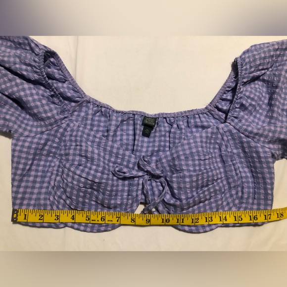 Wild Fable cropped underwire, purple top with puff sleeves, XXL - Picture 6 of 11